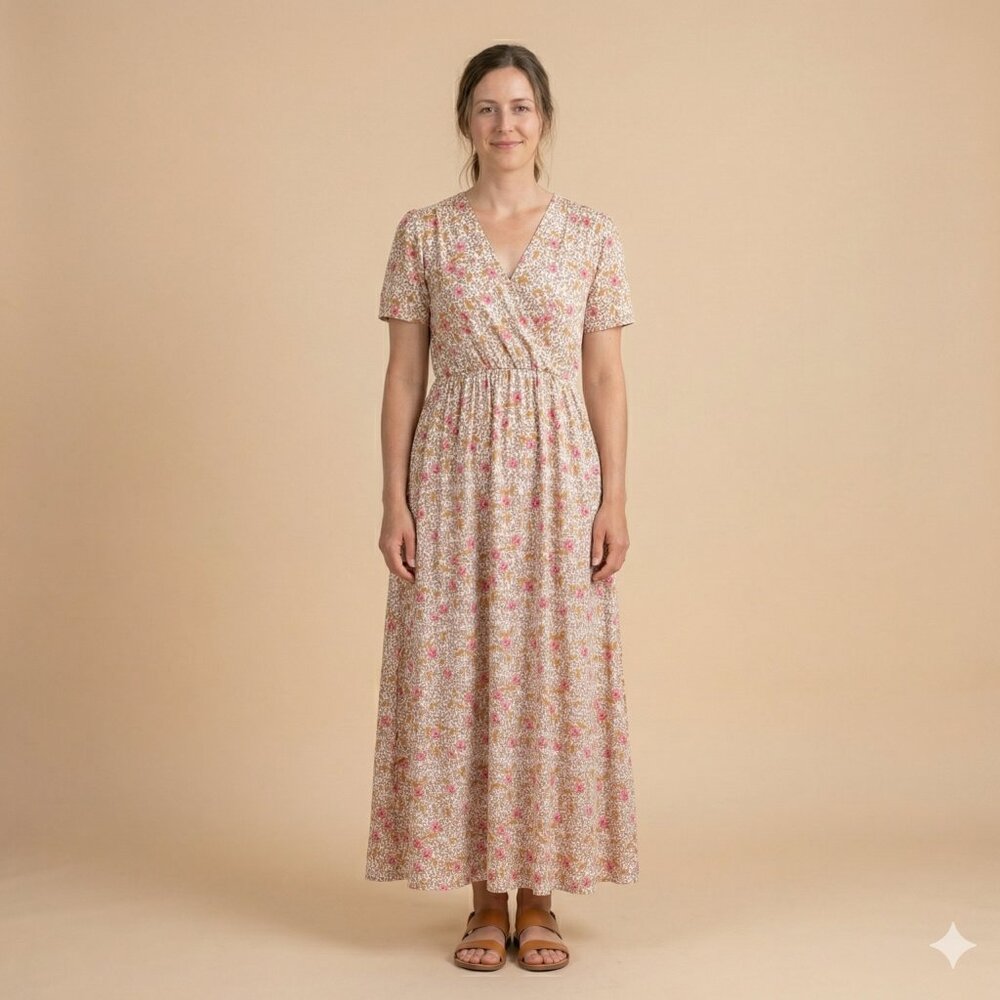 *V-Neck Floral Maxi Dress